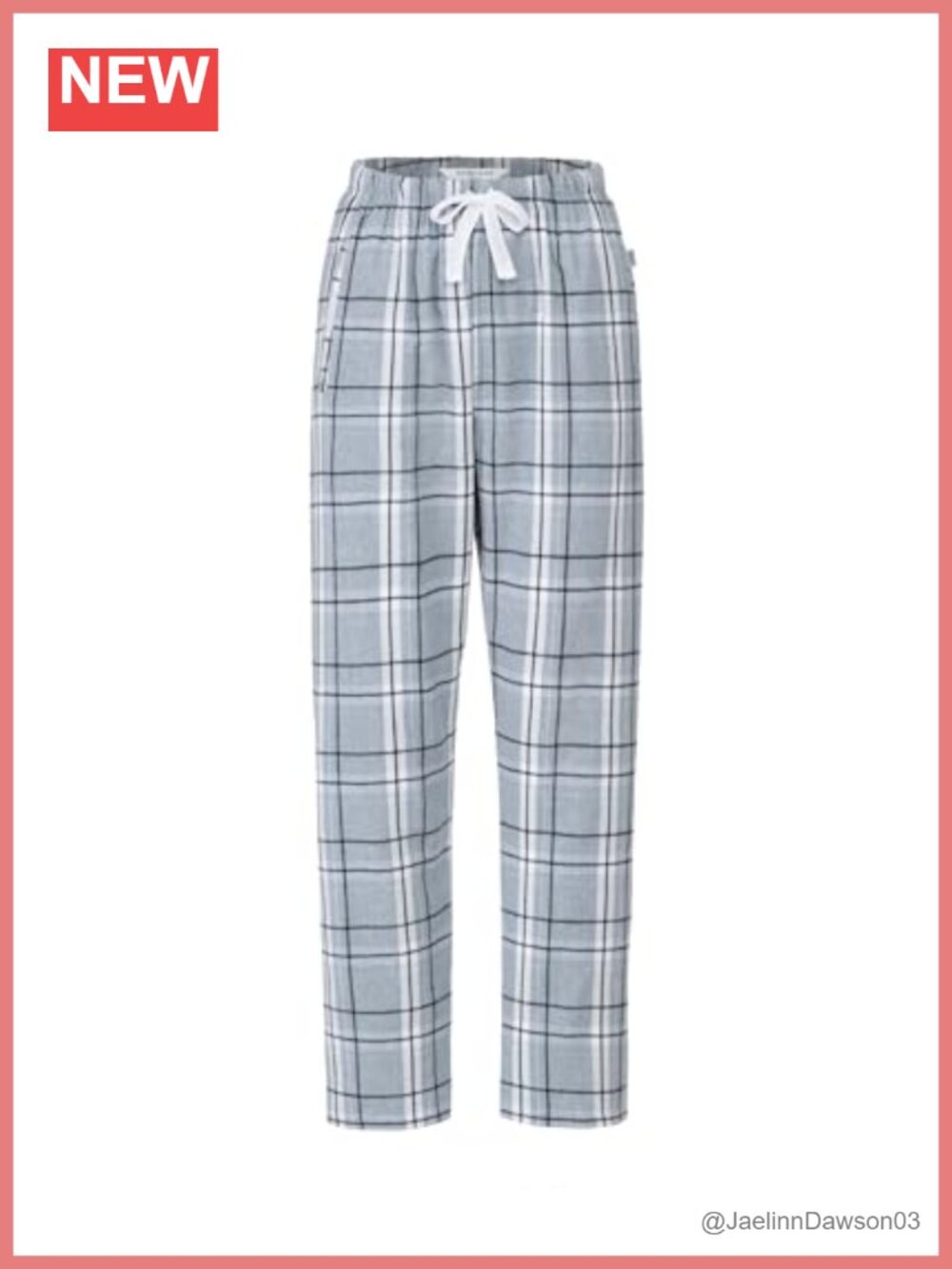 100% Cotton Flannel Lounge Pants with Side Pockets & Drawstring